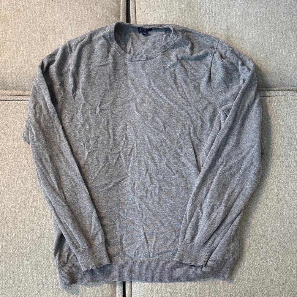 J. Crew Men's Heather Gray Crewneck Sweater Size LT